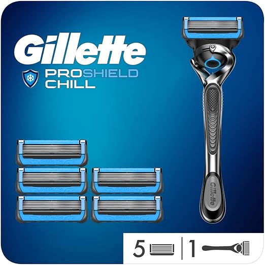 gillette 吉列 fusion5 proshield chill 锋隐致护冰酷男士剃须刀,附6
